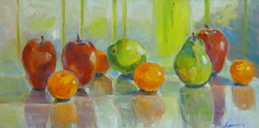Картина под названием "Fruits - original p…" - Tatiana Lapina, Подлинное произведение искусства, Масло