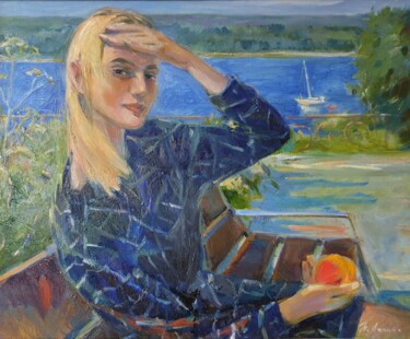 Картина под названием ""Irina"" - Tatiana Lapina, Подлинное произведение искусства, Масло Установлен на Деревянная рама для…