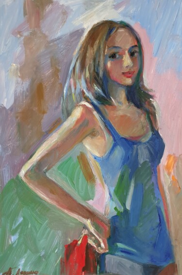 Painting titled "Sketch "How are you…" by Tatiana Lapina, Original Artwork, Oil