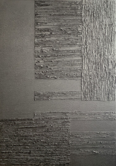 Картина под названием "Black lines texture…" - Tatiana Malinovscaia, Подлинное произведение искусства, Акрил