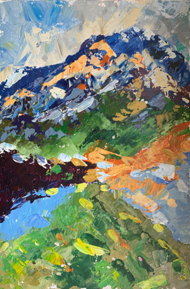 Pittura intitolato "Abstract landscape…" da Tatiana Malinovscaia, Opera d'arte originale, Acrilico