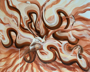 Peinture intitulée "Brown Swirls" par Tatiana Malinovscaia, Œuvre d'art originale, Acrylique