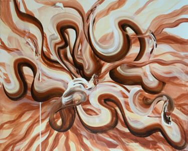 Pittura intitolato "Brown Swirls" da Tatiana Malinovscaia, Opera d'arte originale, Acrilico