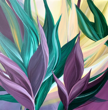 Pintura intitulada "Colorful Leaves. Ex…" por Tatiana Malinovscaia, Obras de arte originais, Acrílico