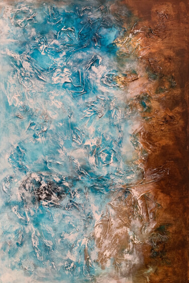 Schilderij getiteld "Turquoise Serenity…" door Tatiana Malinovscaia, Origineel Kunstwerk, Acryl