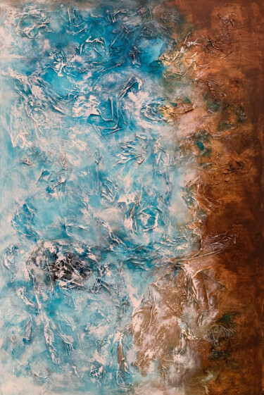 Pintura intitulada "Turquoise Serenity…" por Tatiana Malinovscaia, Obras de arte originais, Acrílico