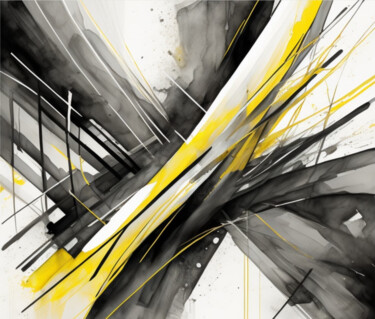 Painting titled "Abstraction yellow…" by Tatiana Malinovscaia, Original Artwork, Digital Painting