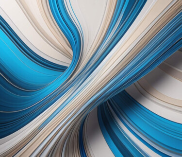 Картина под названием "Blue and white astr…" - Tatiana Malinovscaia, Подлинное произведение искусства, Цифровая живопись