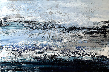 Pintura titulada "BLUE LANDSCAPE GRAY…" por Tatiana Malinovscaia, Obra de arte original, Acrílico