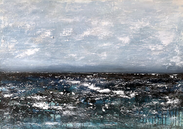 Pittura intitolato "Navy BLUE LANDSCAPE…" da Tatiana Malinovscaia, Opera d'arte originale, Acrilico