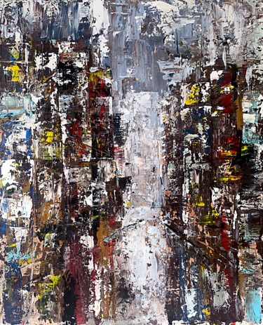 Картина под названием "Urban Mosaic: Color…" - Tatiana Malinovscaia, Подлинное произведение искусства, Акрил
