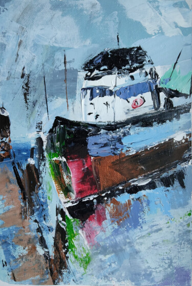 Картина под названием "Boat" - Tatiana Malinovscaia, Подлинное произведение искусства, Акрил