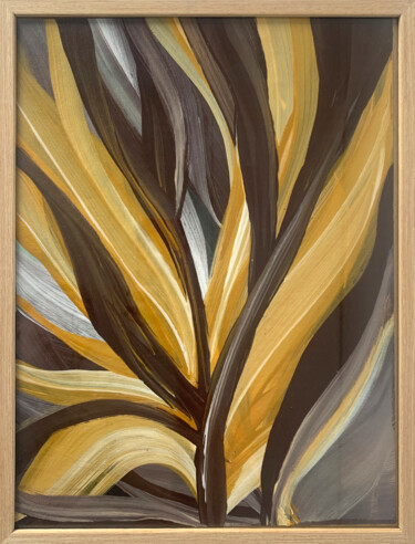 Pintura intitulada "Ocher Brown shades,…" por Tatiana Malinovscaia, Obras de arte originais, Acrílico
