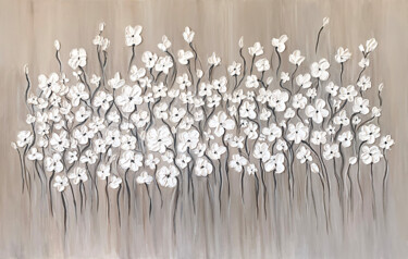 Malarstwo zatytułowany „Chamomile Meadow” autorstwa Tatiana Malinovscaia, Oryginalna praca, Akryl