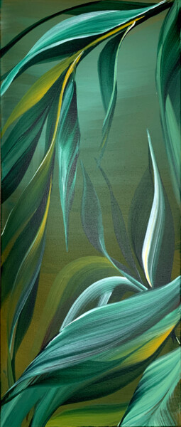 Painting titled "Warm Tropical Jungl…" by Tatiana Malinovscaia, Original Artwork, Acrylic