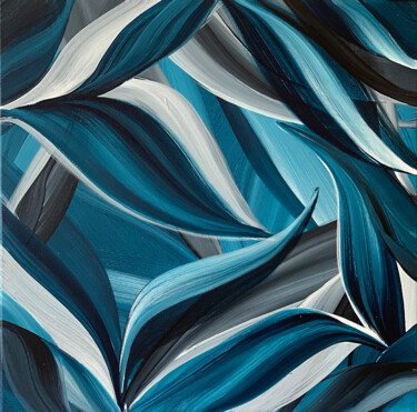 Pintura intitulada "Blue sky marine lea…" por Tatiana Malinovscaia, Obras de arte originais, Acrílico