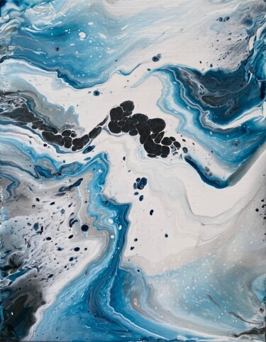 Peinture intitulée "Snowstorm 2. White…" par Tatiana Malygina, Œuvre d'art originale, Acrylique Monté sur Châssis en bois