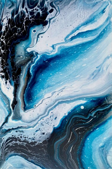 Картина под названием "A touch of blue 4.…" - Tatiana Malygina, Подлинное произведение искусства, Акрил Установлен на Деревя…