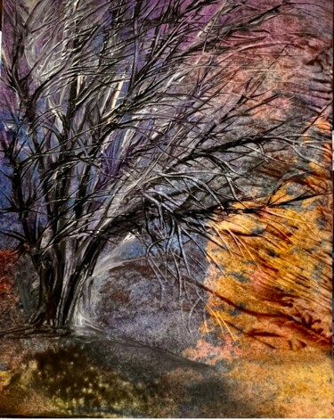 Painting titled "Otoño.Estado del al…" by Tatiana Martinenko (TAMADI), Original Artwork, Encaustic Mounted on Cardboard