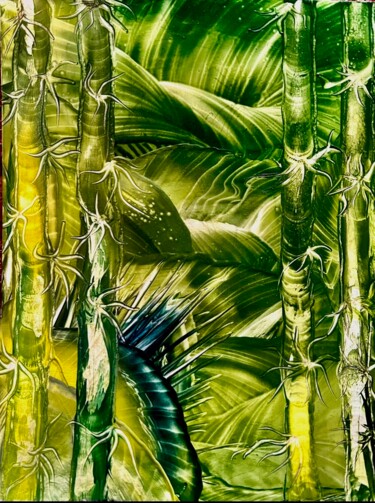 Peinture intitulée "Bambú" par Tatiana Martinenko (TAMADI), Œuvre d'art originale, Encaustique Monté sur Carton