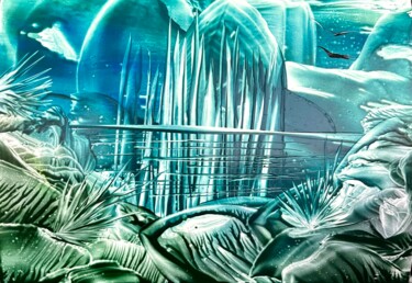 Schilderij getiteld "“Lago de Esperanza “" door Tatiana Martinenko (TAMADI), Origineel Kunstwerk, Encaustiek Gemonteerd op K…