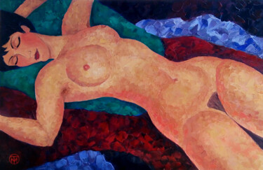 Картина под названием "Erotic Painting Nud…" - Tatiana Matveeva, Подлинное произведение искусства, Масло Установлен на Дерев…