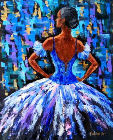 Painting titled "Ballet Painting Bal…" by Tatiana Matveeva, Original Artwork, Oil Mounted on Wood Stretcher frame