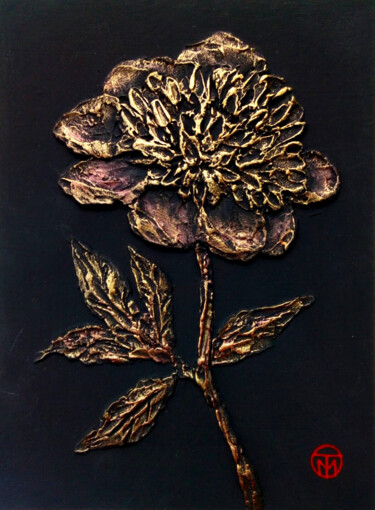 Ζωγραφική με τίτλο "Peony Painting Text…" από Tatiana Matveeva, Αυθεντικά έργα τέχνης, Ακρυλικό