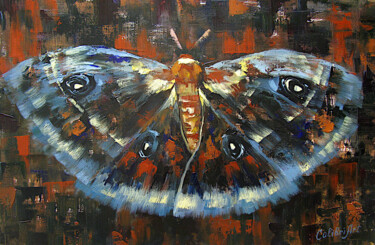 Painting titled "Butterfly Painting…" by Tatiana Matveeva, Original Artwork, Oil Mounted on Wood Stretcher frame