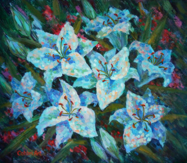 "Lily Painting Flora…" başlıklı Tablo Tatiana Matveeva tarafından, Orijinal sanat, Petrol