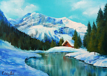 Painting titled "National Park Paint…" by Tatiana Matveeva, Original Artwork, Oil Mounted on Wood Stretcher frame