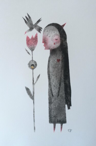 Коллажи под названием "The picture is blac…" - Татьяна Орел, Подлинное произведение искусства, Графит