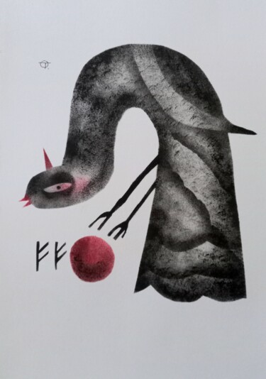 Ζωγραφική με τίτλο "Fantastic bird" από Татьяна Орел, Αυθεντικά έργα τέχνης, Σπρέι βαφής