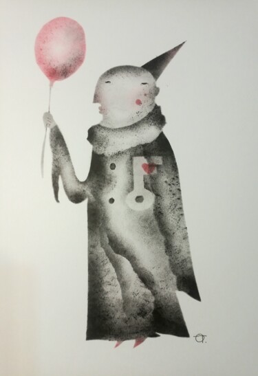 Pintura intitulada "Pierrot" por Tatiana Orel, Obras de arte originais, Tinta spray