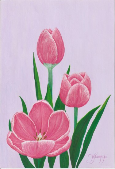 Malerei mit dem Titel "Tulip" von Tatiana Paterilo, Original-Kunstwerk, Acryl