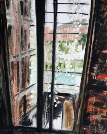 Pintura titulada "Entrance to the tra…" por Tatiana Penzina-Gornefer, Obra de arte original, Oleo Montado en Bastidor de cam…