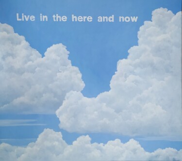 Картина под названием "Live in the here an…" - Tatiana Popova, Подлинное произведение искусства, Масло Установлен на Деревян…