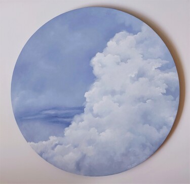 Painting titled "The clouds are the…" by Tatiana Popova, Original Artwork, Oil Mounted on Wood Stretcher frame