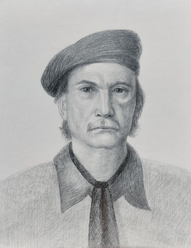 Tekening getiteld "Portrait of a man.…" door Tatiana Popova, Origineel Kunstwerk, Grafiet