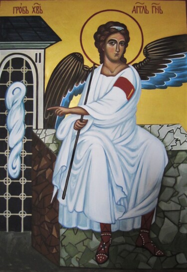 Painting titled "White Angel / Белый…" by Tatiana Pouzanova-Galatch, Original Artwork, Other