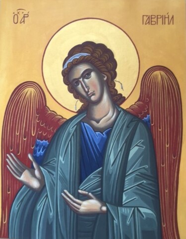 Pittura intitolato "Archangel Gabriel /…" da Tatiana Pouzanova-Galatch, Opera d'arte originale, Altro