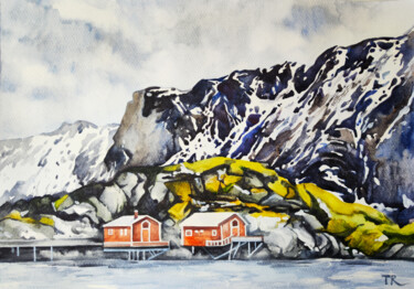 Pintura titulada "Norwegian Mountain…" por Tatiana Repesciuc, Obra de arte original, Acuarela