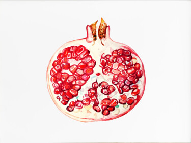 Peinture intitulée "Pomegranate" par Tatiana Repesciuc, Œuvre d'art originale, Aquarelle