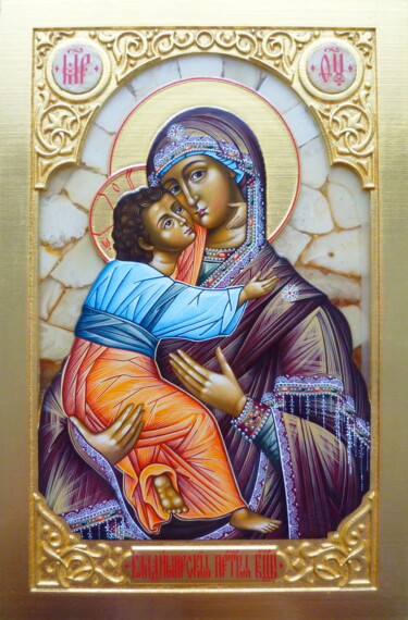 Malerei mit dem Titel "The Mother of God V…" von Tatiana Sereda, Original-Kunstwerk, Tempera