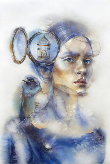 Peinture intitulée "I can become everyt…" par Tatiana Sereda, Œuvre d'art originale, Aquarelle