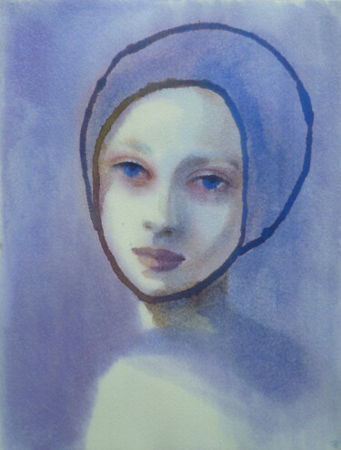 Painting titled "Melancholy" by Tatiana Sereda, Original Artwork, Watercolor