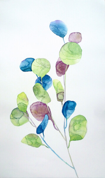 Painting titled "Eucalyptus" by Tatiana Sereda, Original Artwork, Watercolor