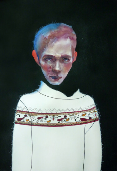 Ζωγραφική με τίτλο "On the dark side" από Tatiana Sereda, Αυθεντικά έργα τέχνης, Ακουαρέλα