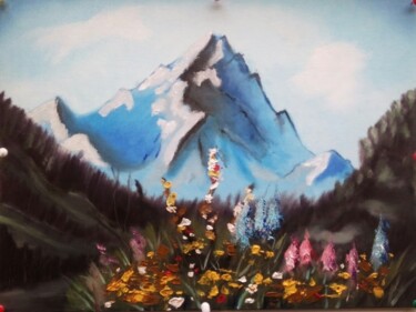 Картина под названием "Заснеженные горы" - Татьяна Смоленцева, Подлинное произведение искусства, Масло