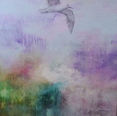 Картина под названием "Fly away" - Tatiana Tarasova, Подлинное произведение искусства, Акрил Установлен на Деревянная рама д…